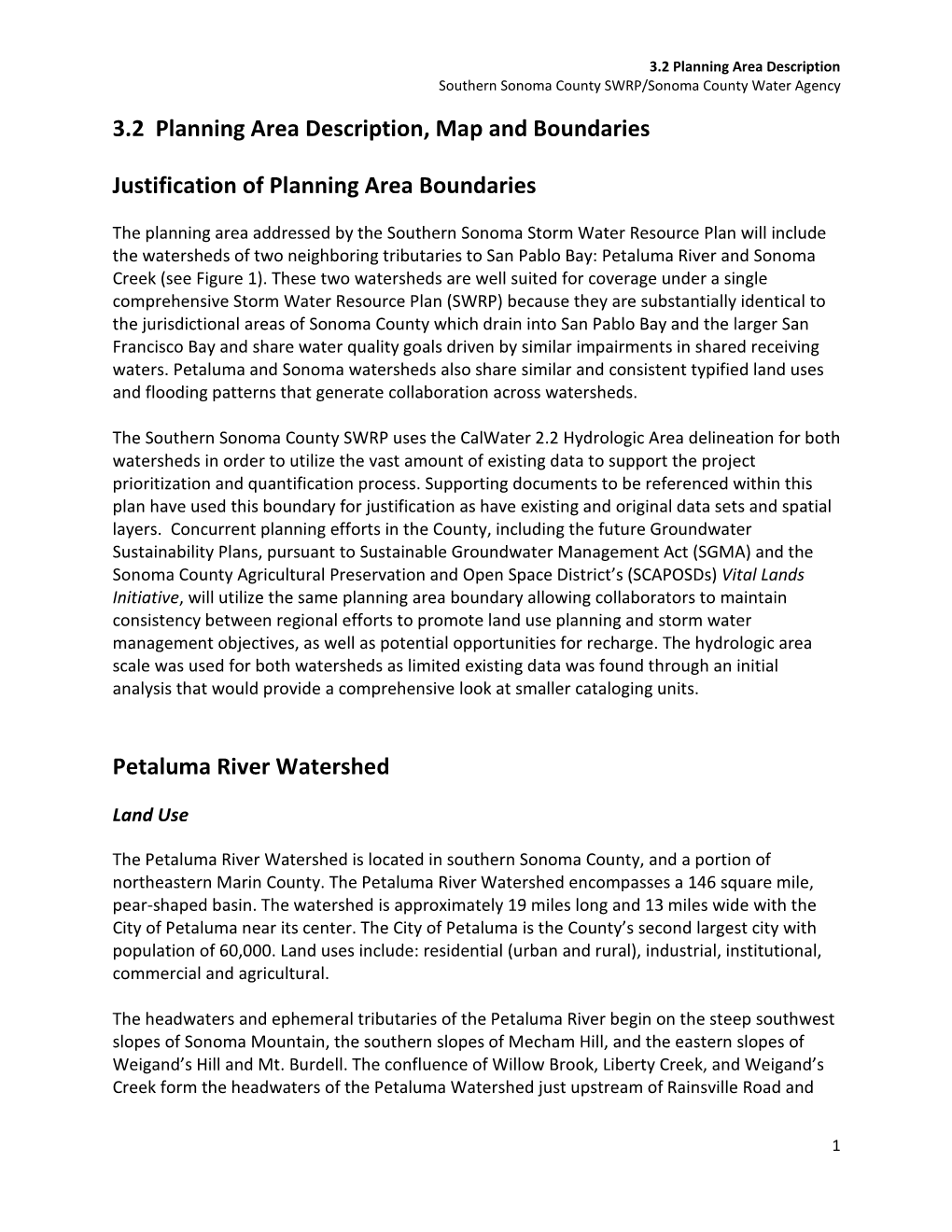 3.2 Planning Area Description, Map and Boundaries