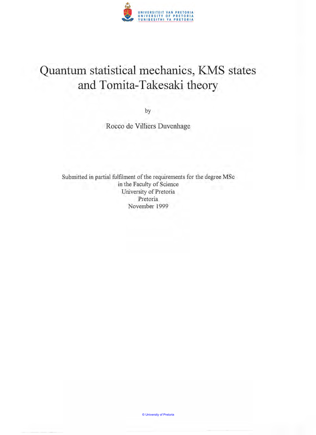 Quantum Statistical Mechanics, KMS States and Tomita-Takesaki Theory