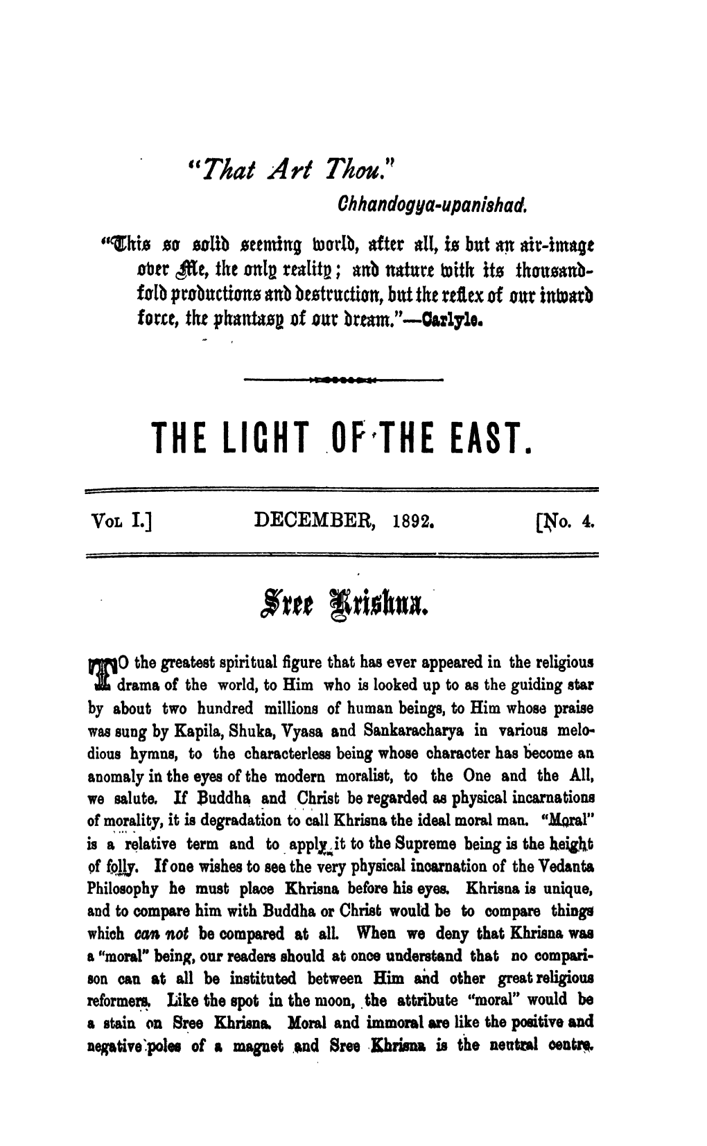Light of the East V1 N4 Dec 1892