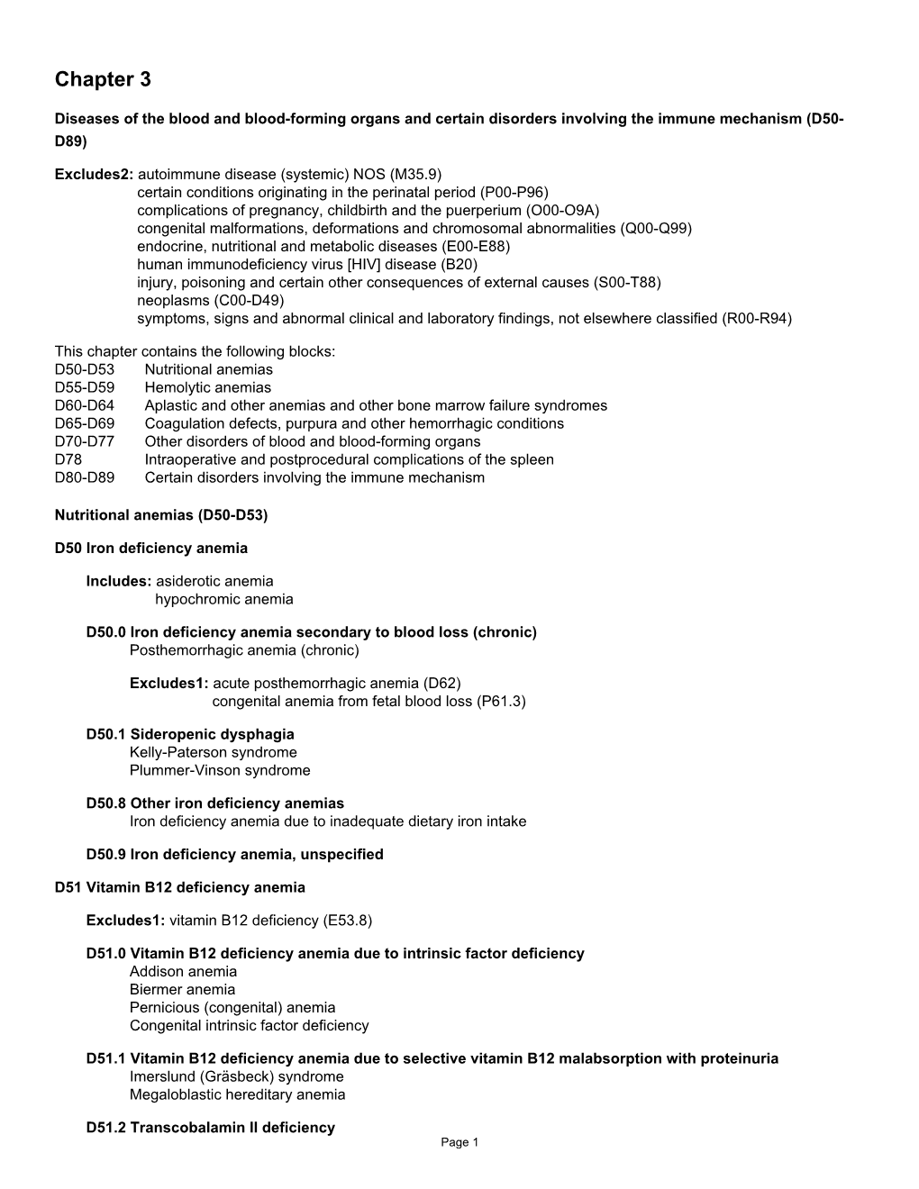 Chapter 03- Diseases of the Blood and Certain Disorders Involving The