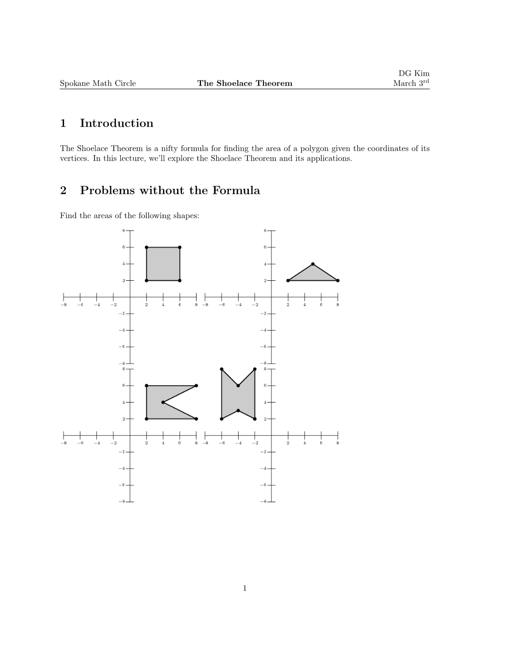 1 Introduction 2 Problems Without the Formula