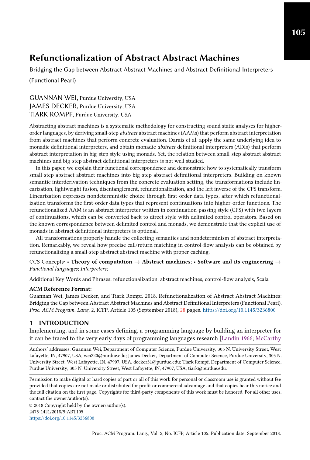 Refunctionalization of Abstract Abstract Machines Bridging the Gap Between Abstract Abstract Machines and Abstract Definitional Interpreters (Functional Pearl)