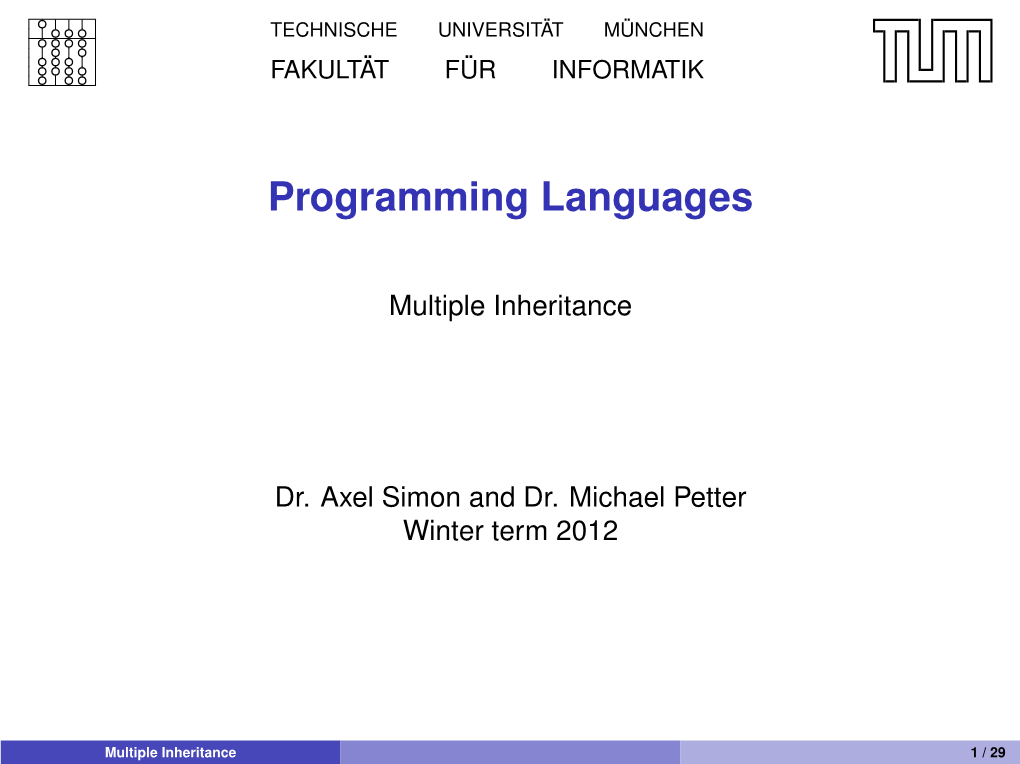 Programming Languages