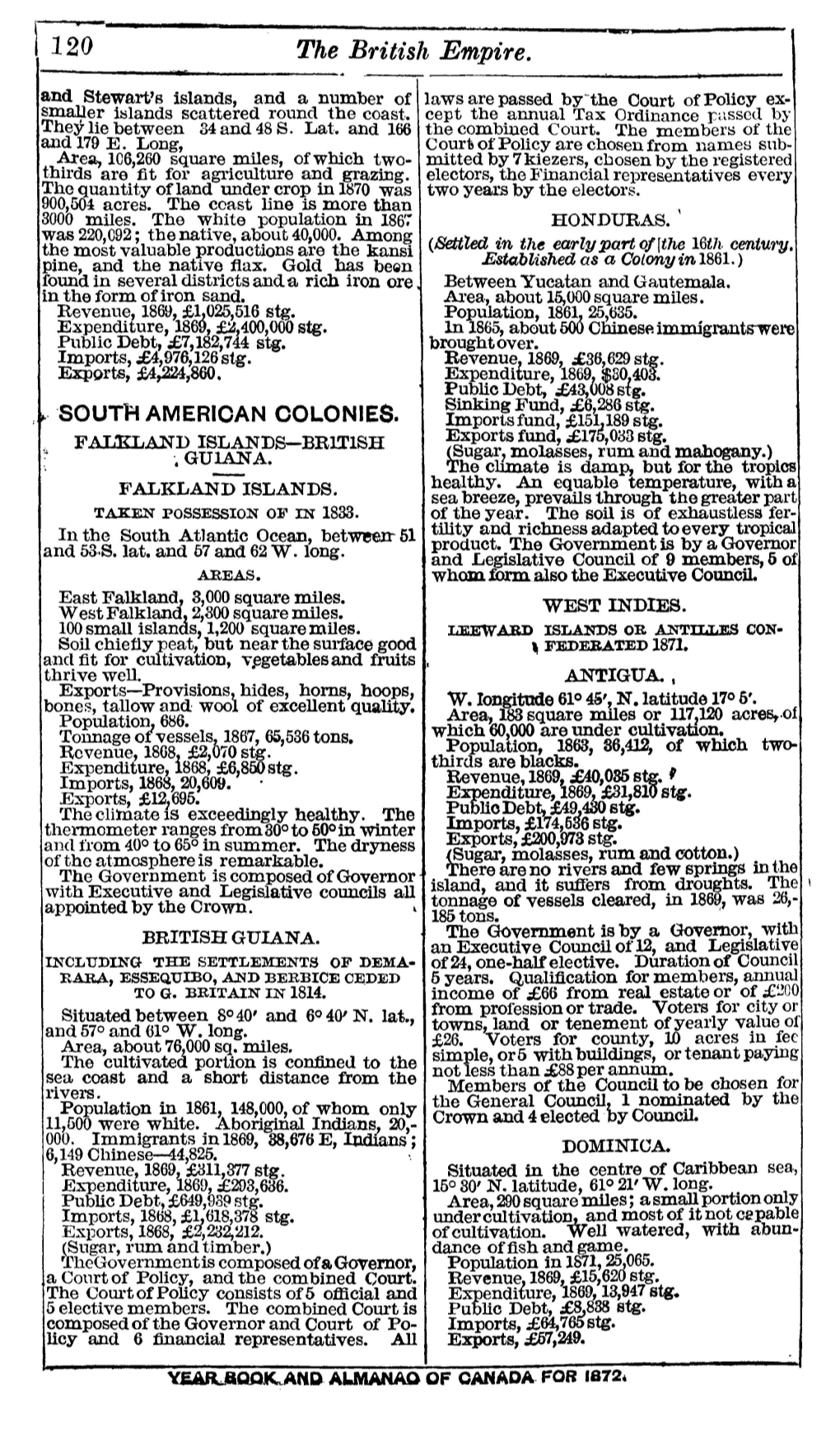 120 the British Empire. and Stewart's Islands, and a Number of Laws Are Passed by the Court of Policy Ex­ Smaller Islands Scattered Round the Coast