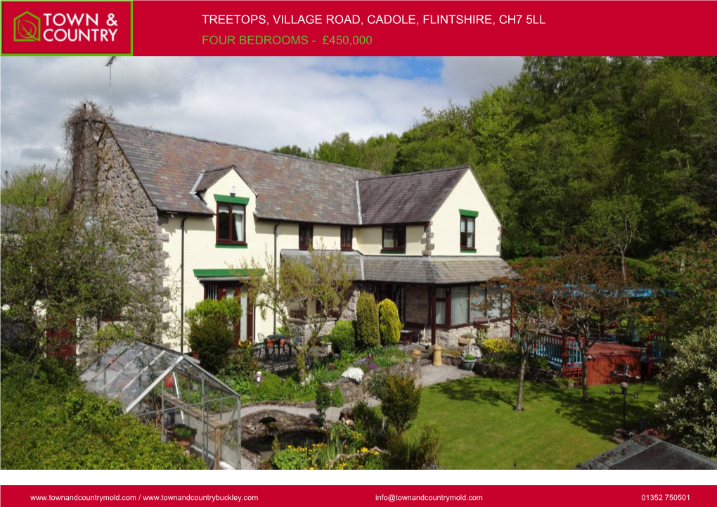 Treetops, Village Road, Cadole, Flintshire, Ch7 5Ll Four Bedrooms - £450,000