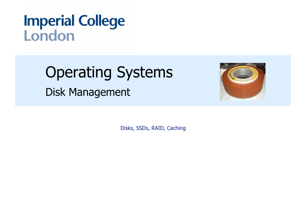 Operating Systems Disk Management