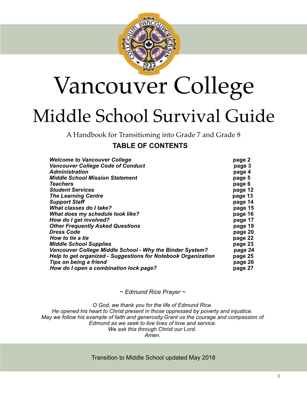 Middle School Manual Copy for 2018-2019
