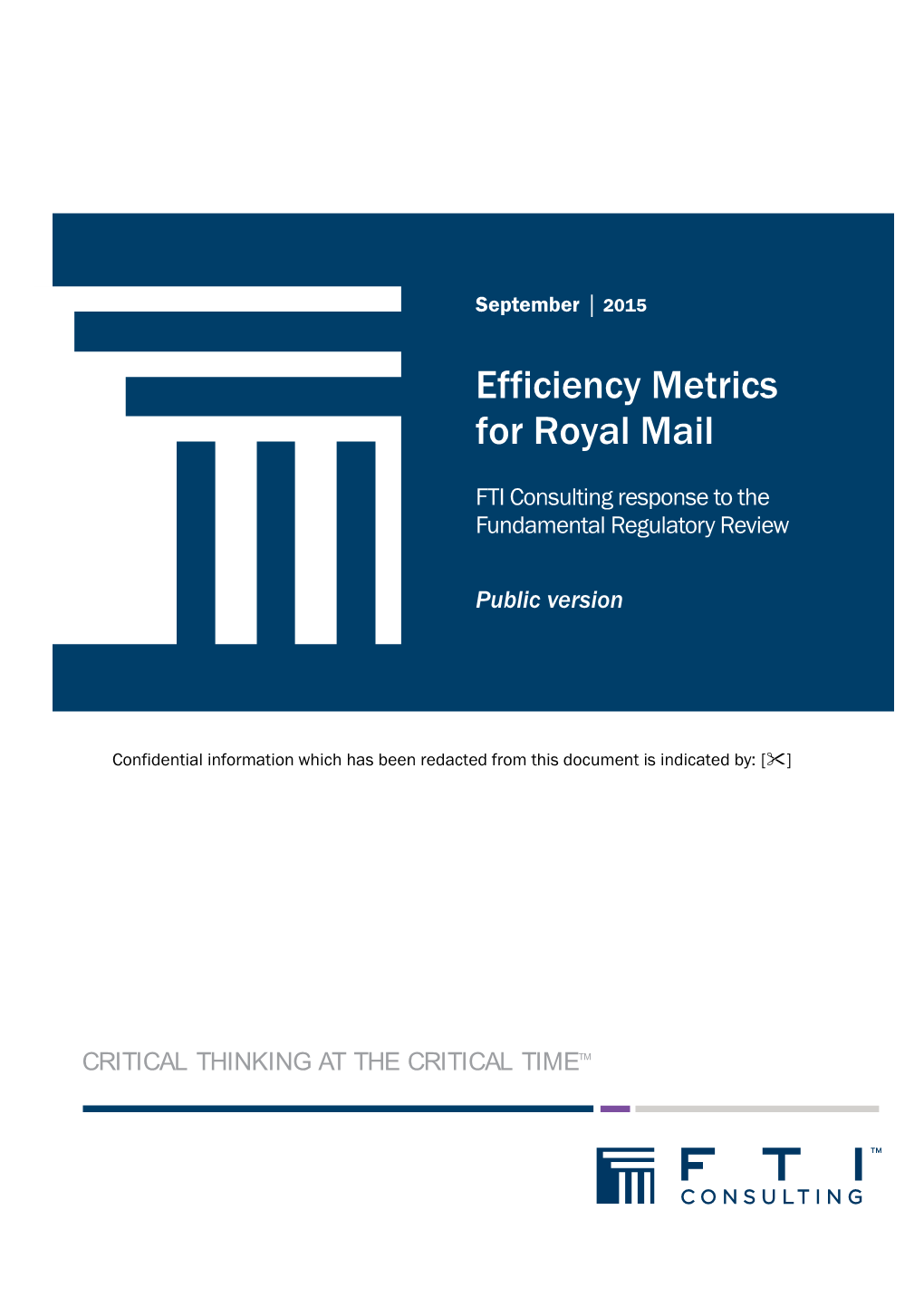 Efficiency Metrics for Royal Mail