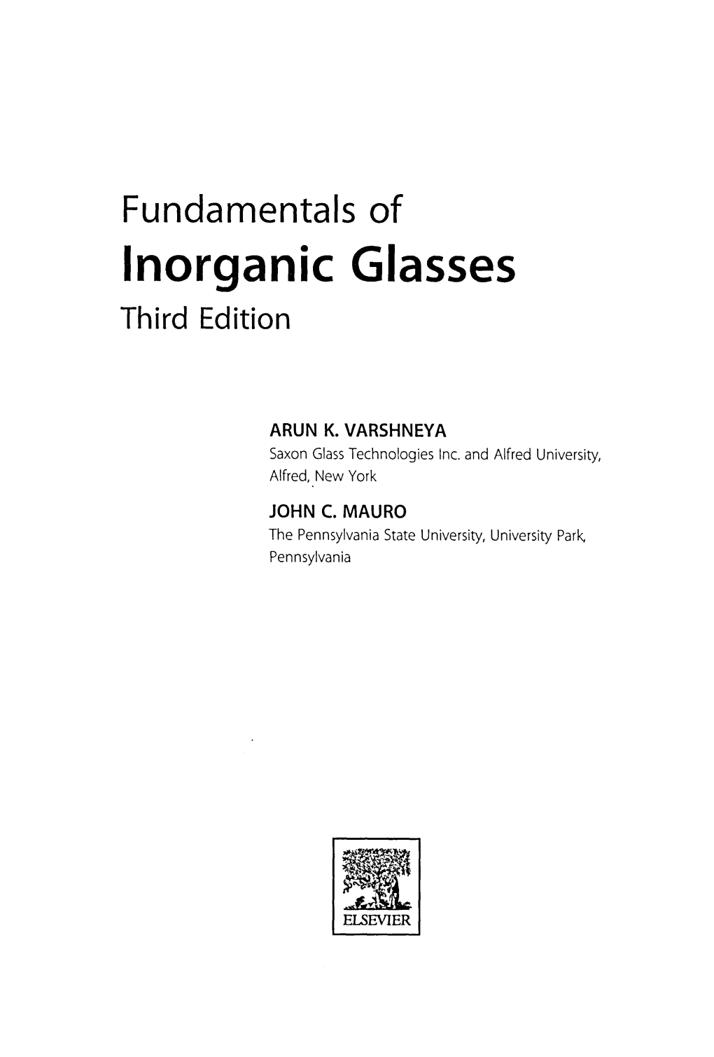 Inorganic Glasses Third Edition