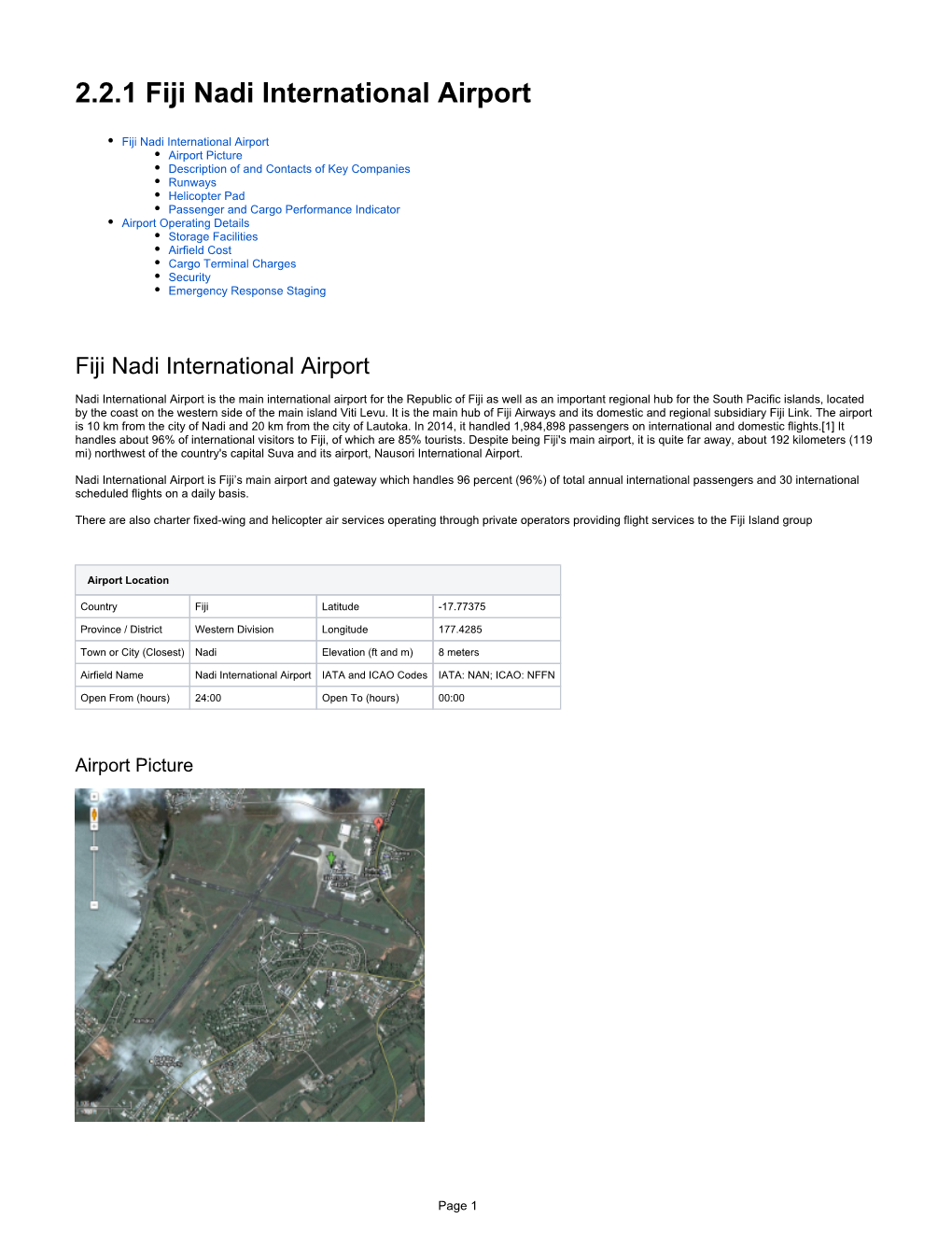 2.2.1 Fiji Nadi International Airport