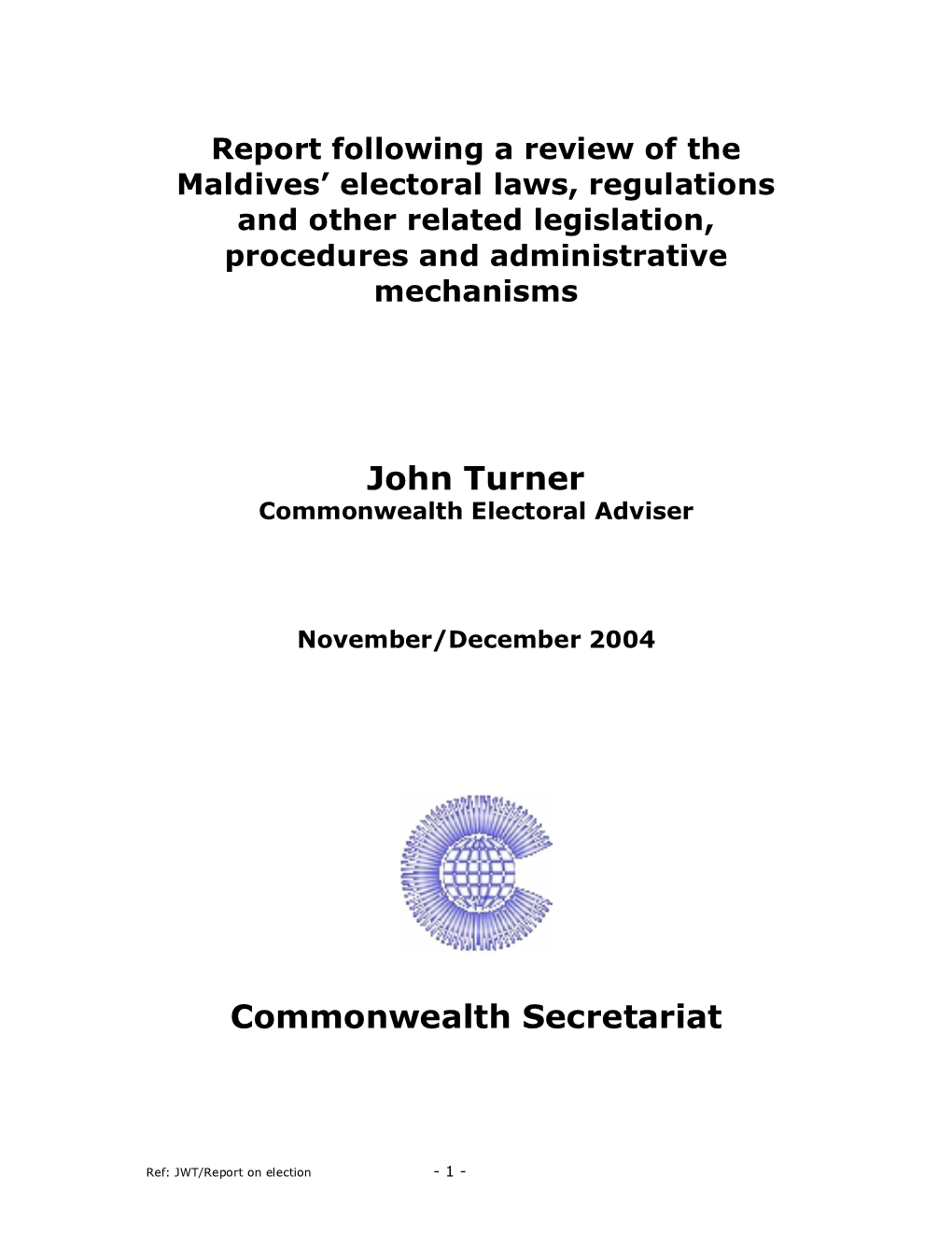 John Turner Commonwealth Secretariat