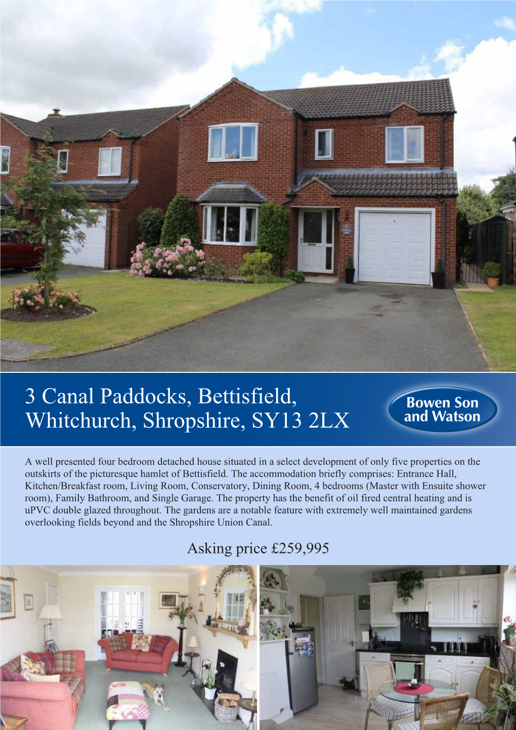 3 Canal Paddocks, Bettisfield, Whitchurch, Shropshire, SY13 2LX