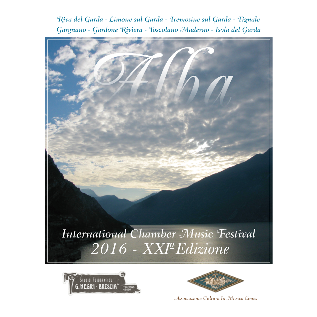 International Chamber Music Festival 2016 - XX Iª Edizione