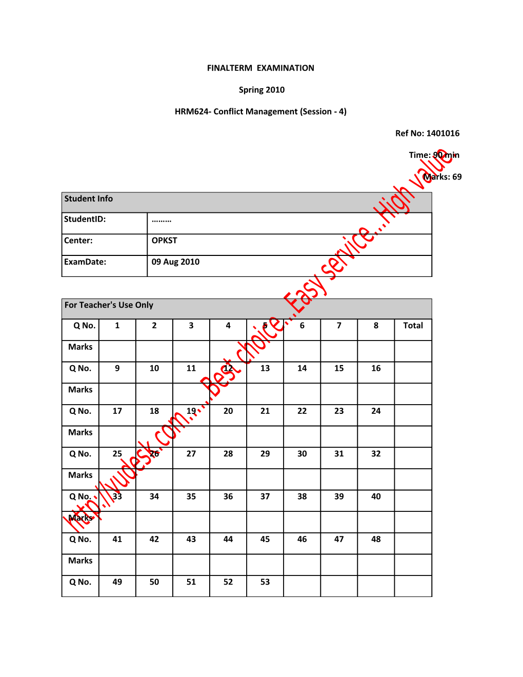 Finalterm Examination s2