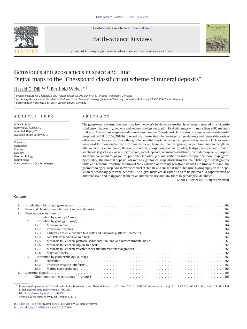 Gemstones and Geosciences in Space and Time Digital Maps to the “Chessboard Classiﬁcation Scheme of Mineral Deposits”