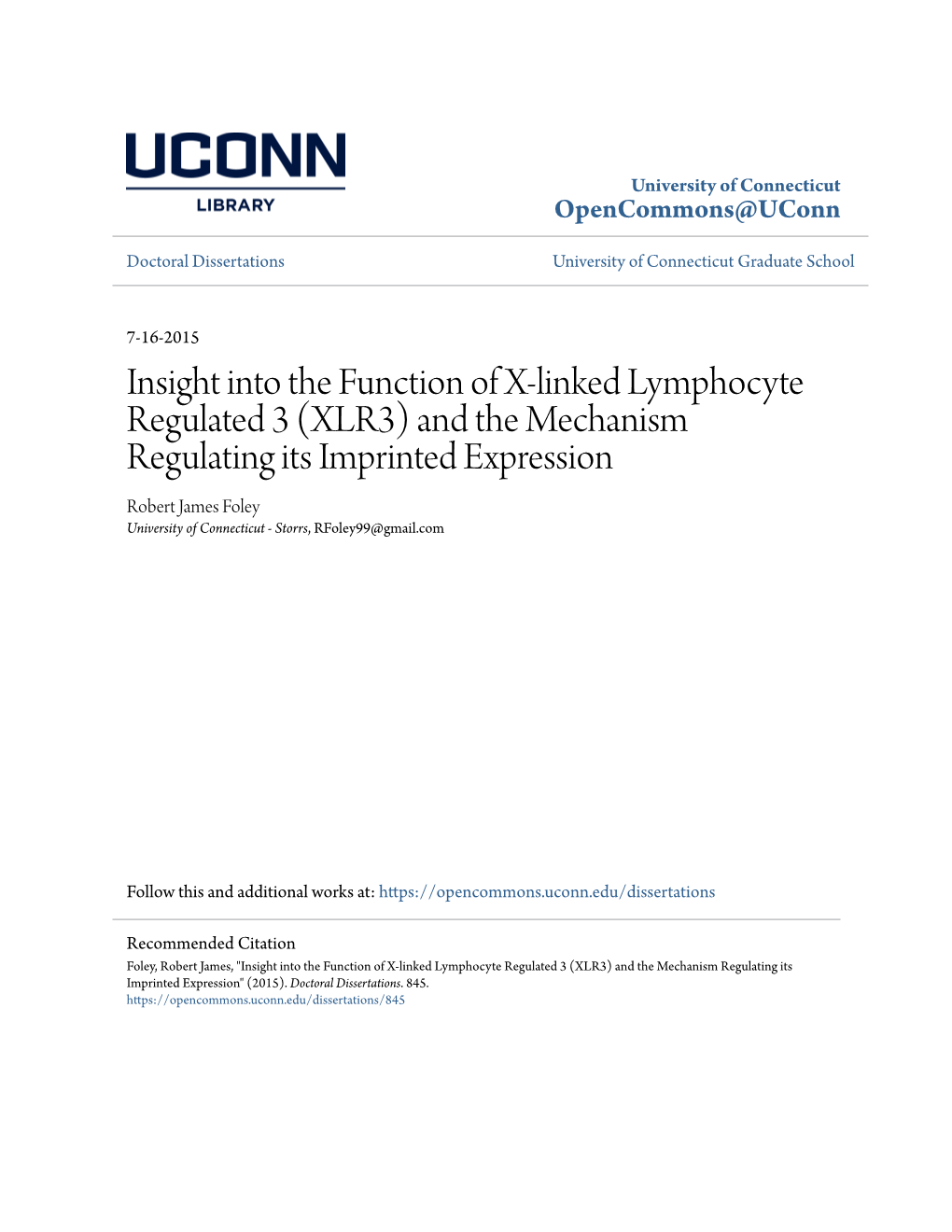 Insight Into the Function of X-Linked Lymphocyte Regulated 3 (XLR3)