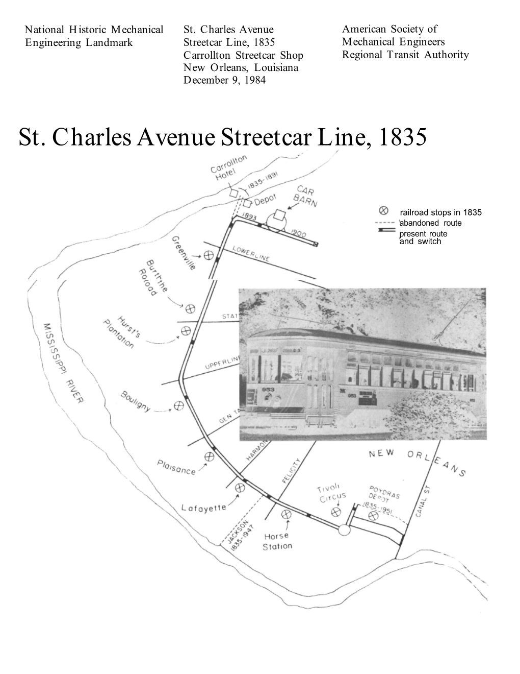 St. Charles Avenue Streetcar Line, 1835