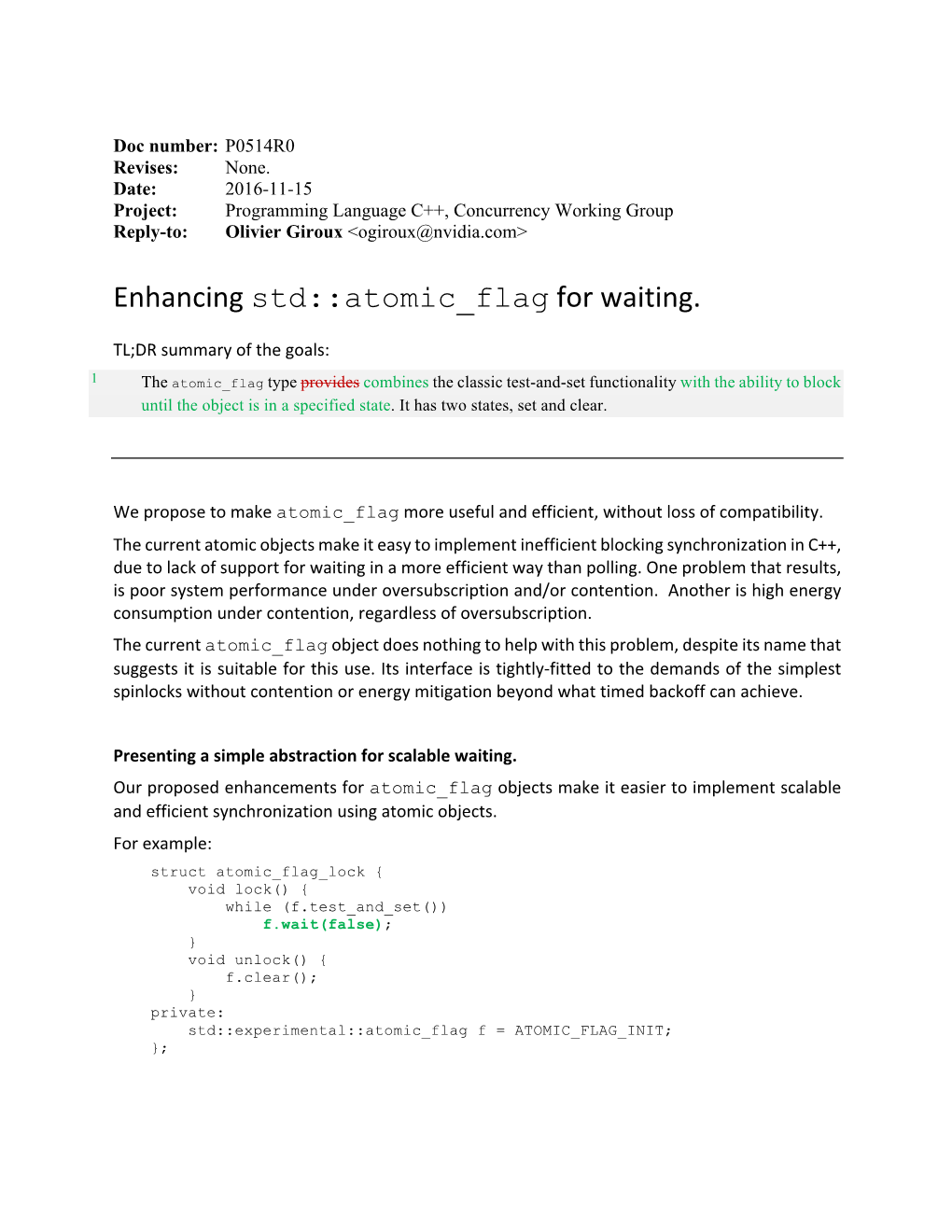 Enhancing Std::Atomic Flag for Waiting