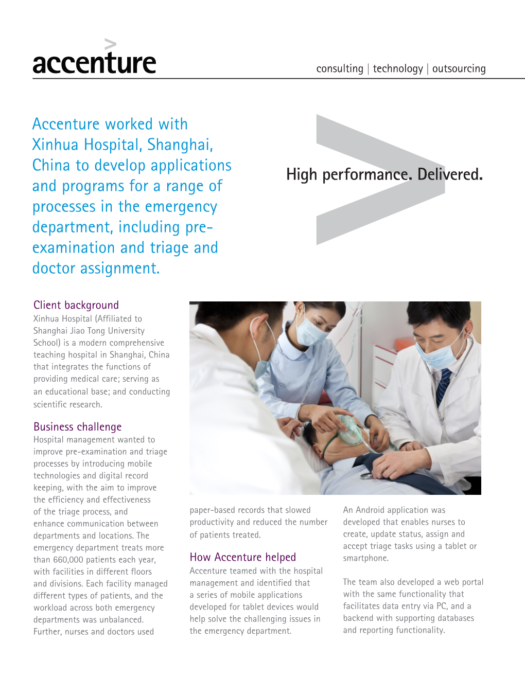 Accenture Worked with Xinhua Hospital, Shanghai, China To