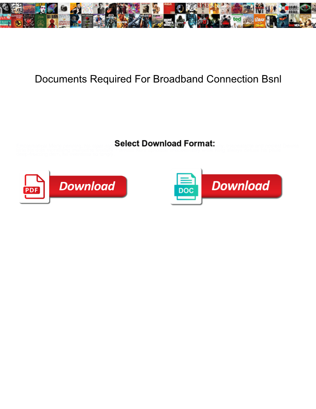 Documents Required for Broadband Connection Bsnl