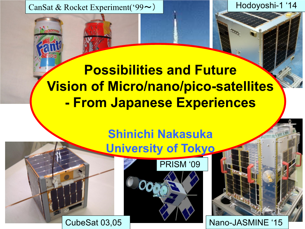 Possibilities and Future Vision of Micro/Nano/Pico-Satellites - from Japanese Experiences