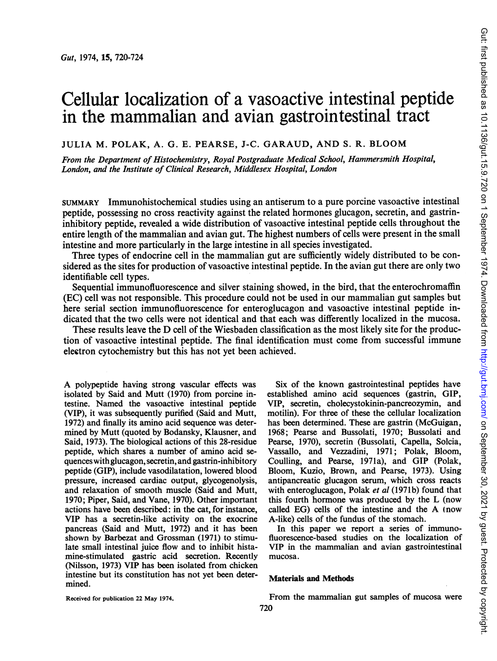 In the Mammalian and Avian Gastrointestinal Tract