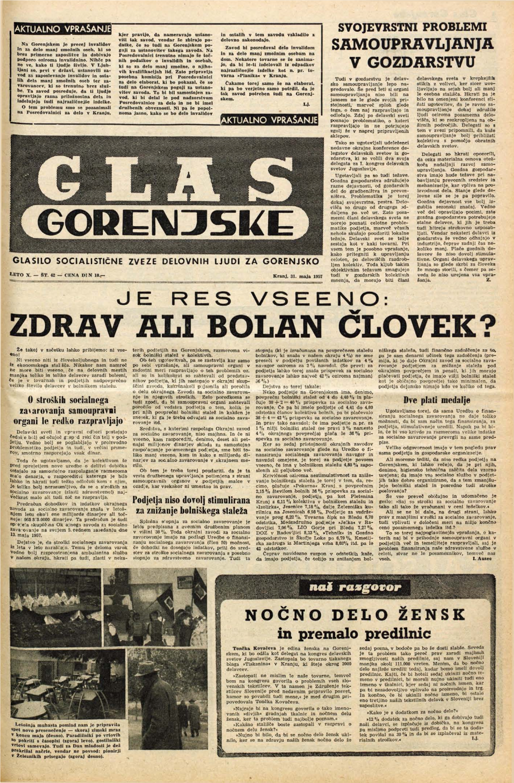 Gorenjske Zdrav Ali Bolan Človek?