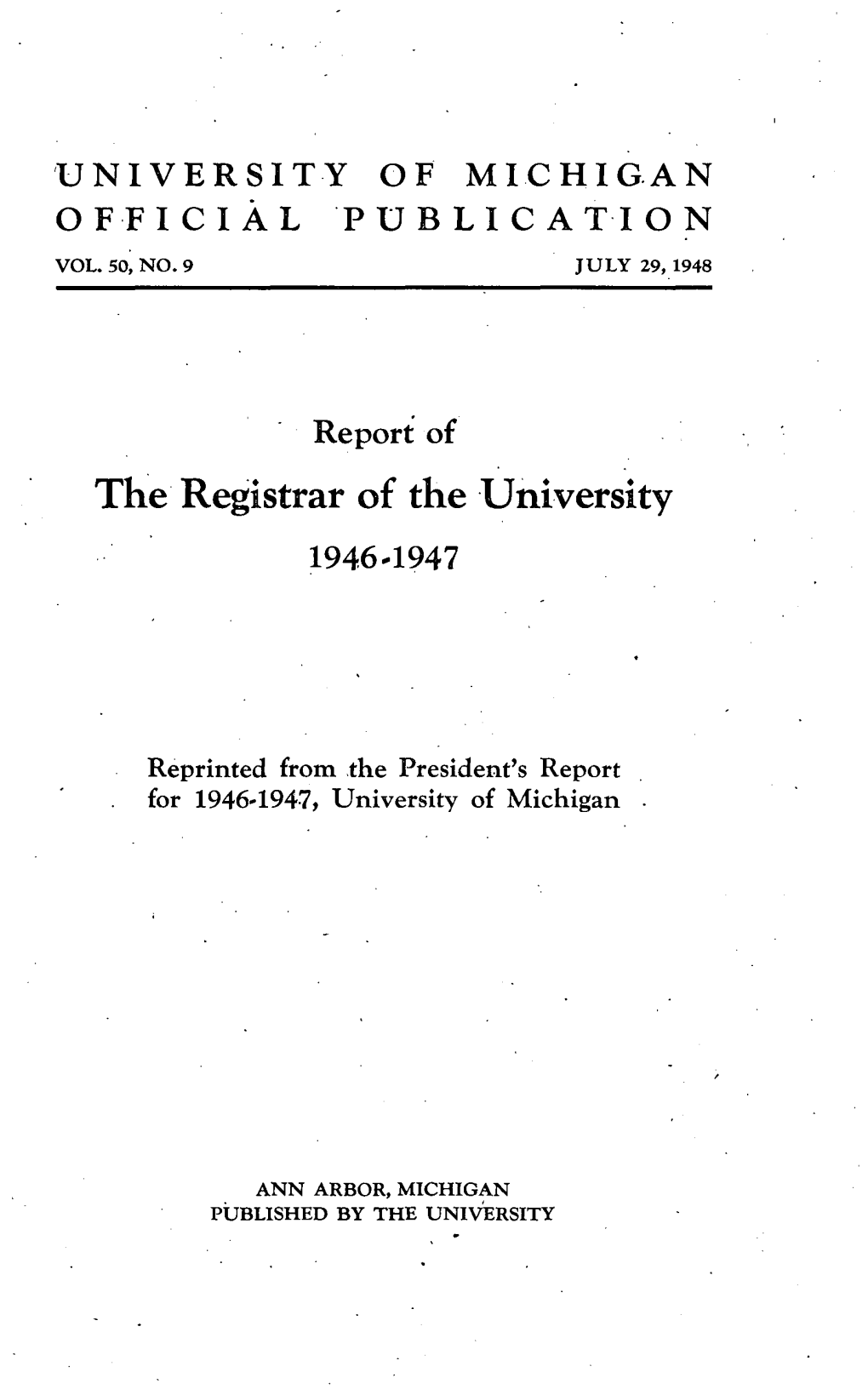 The Registrar of the 'University 1946