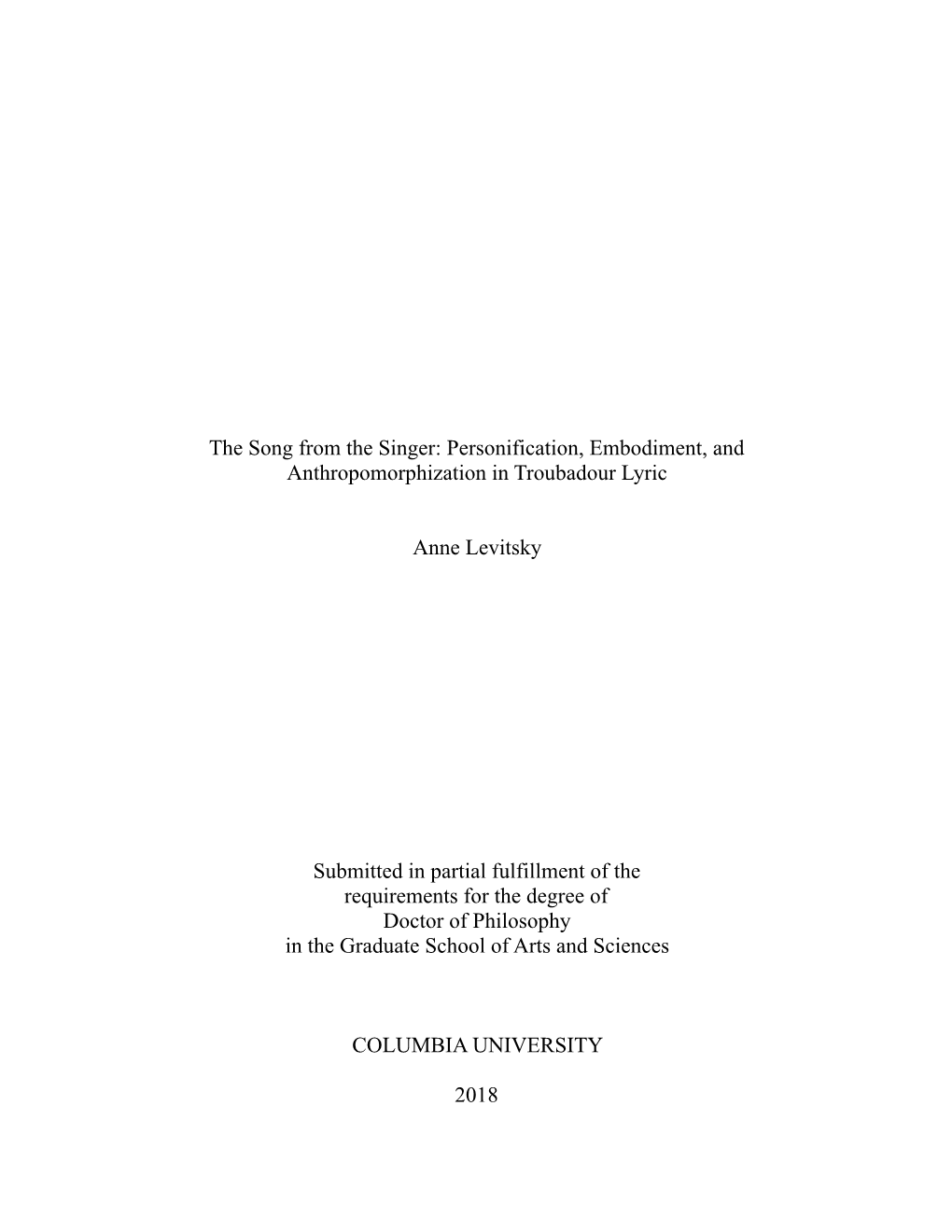 Levitsky Dissertation