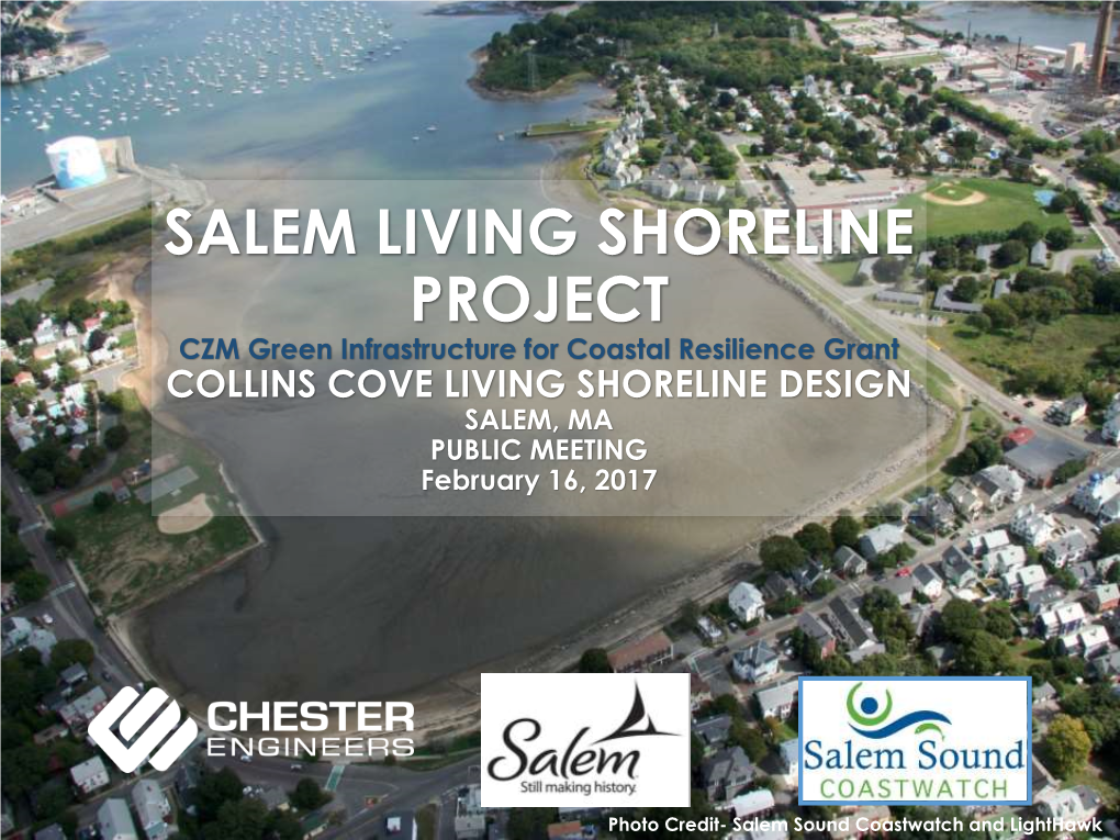 Collins Cove Living Shoreline Presentation, 2/16/2017