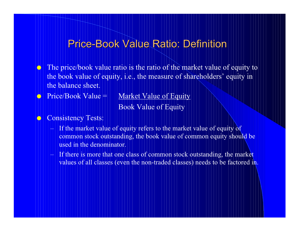 Price-Book Value Ratio