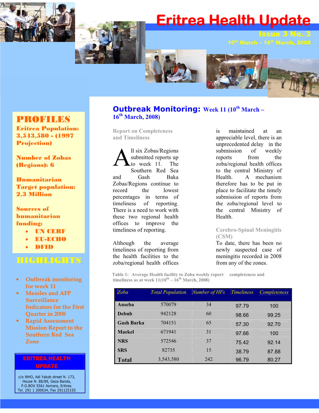Eritrea Health Update Issue 3 No