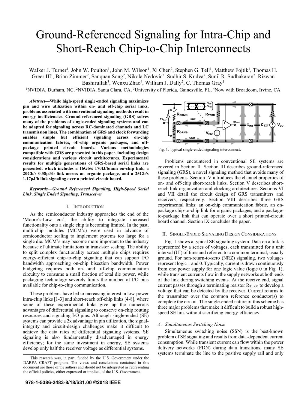 Ground-Referenced Signaling for Intra-Chip and Short-Reach Chip-To-Chip Interconnects