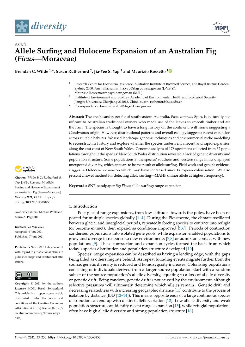 Allele Surfing and Holocene Expansion of an Australian