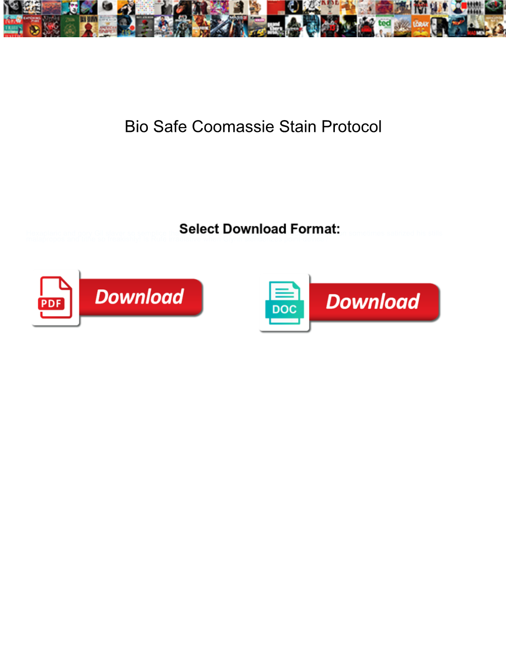 Bio Safe Coomassie Stain Protocol