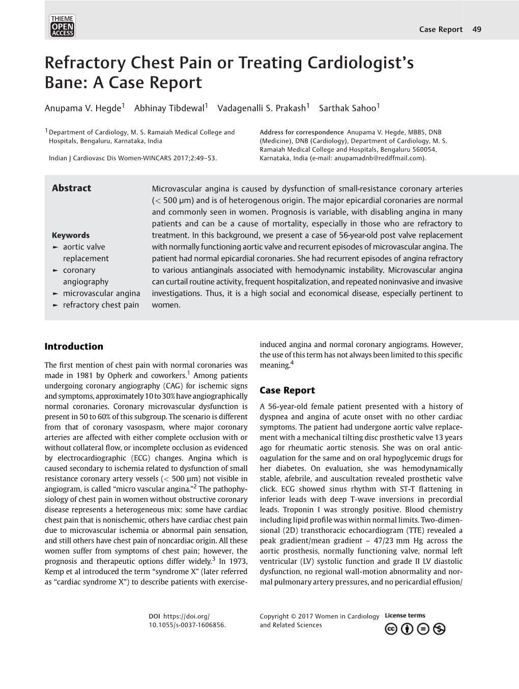 Refractory Chest Pain Or Treating Cardiologist’S Bane: a Case Report