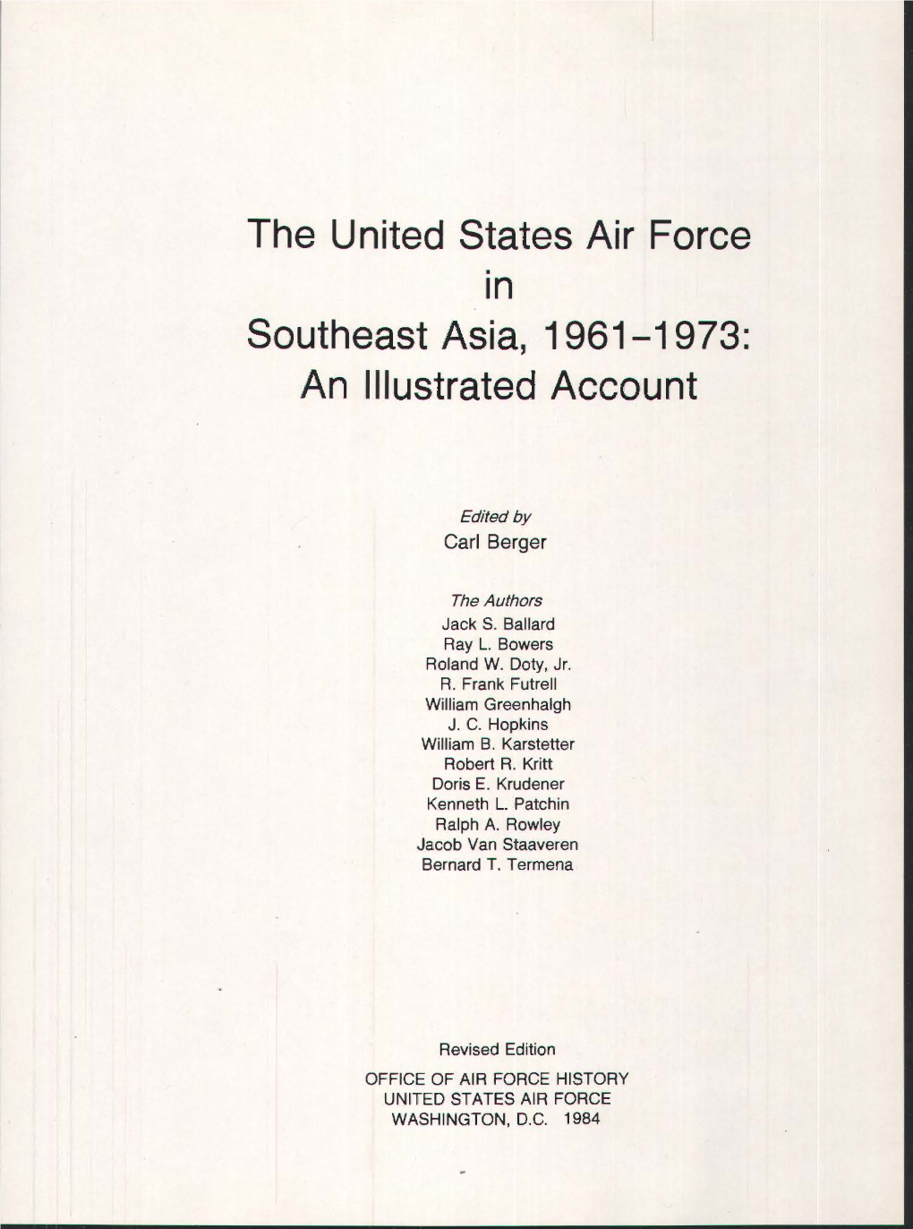 The United States Air Force Southeast Asia, 1961-1973