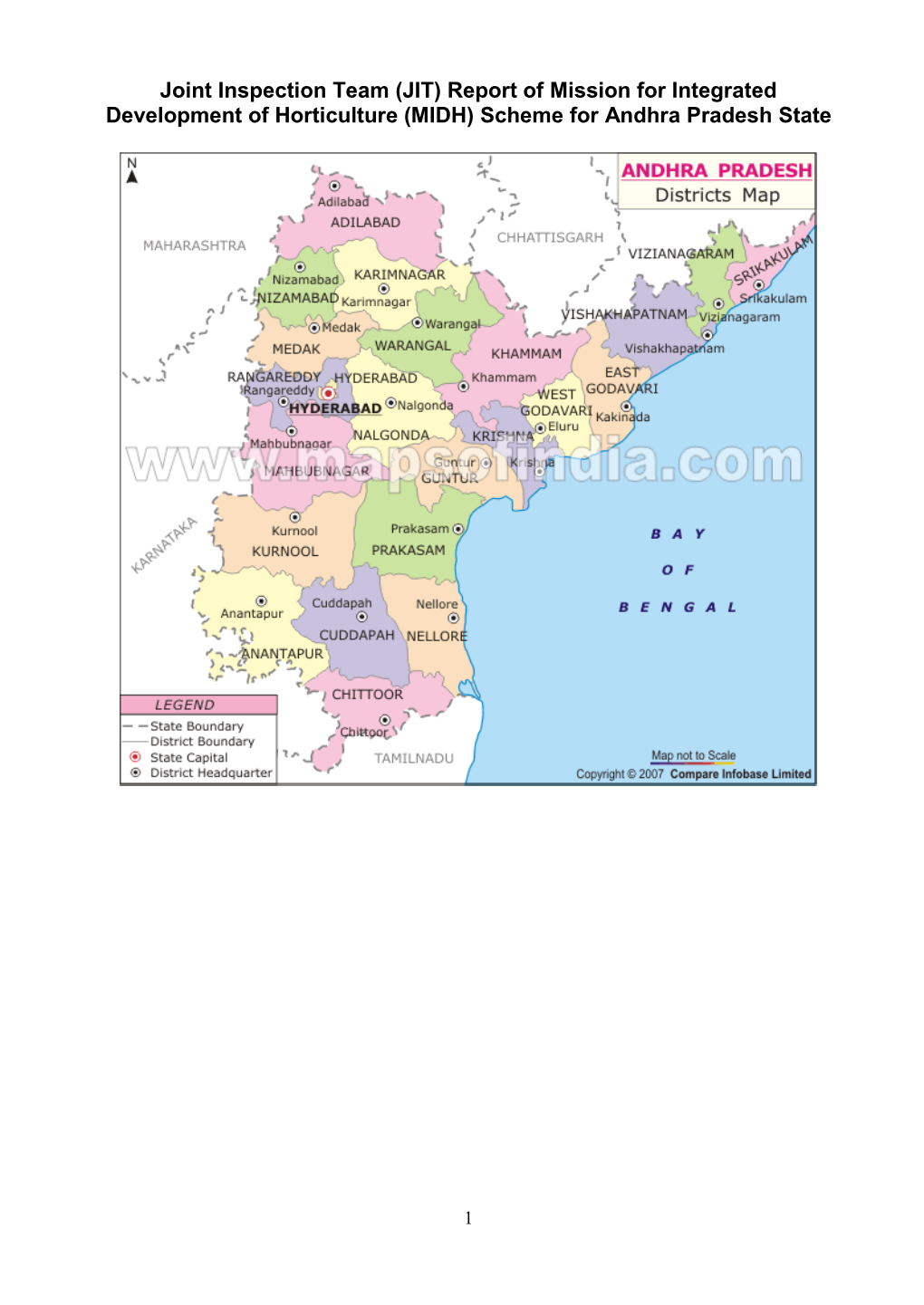 (JIT) Report of Mission for Integrated Development of Horticulture (MIDH) Scheme for Andhra Pradesh State