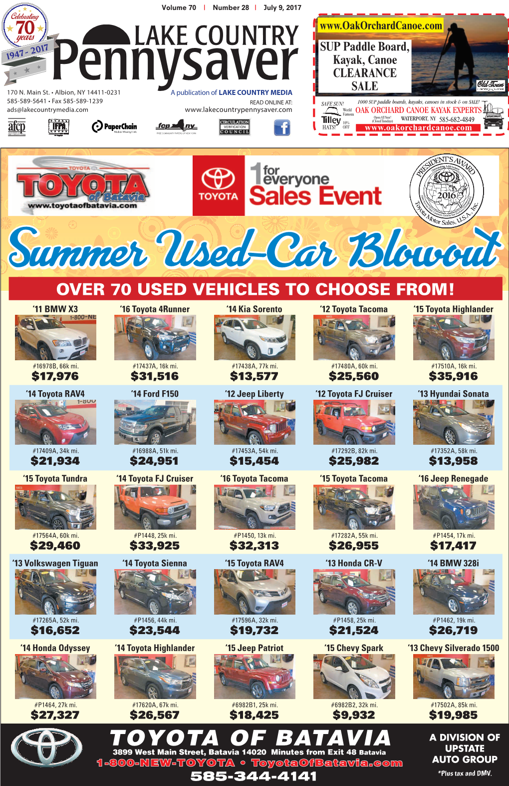 Summer Used-Car Blowout