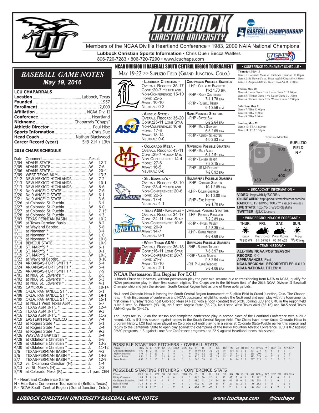 BASEBALL GAME NOTES Game 2: St