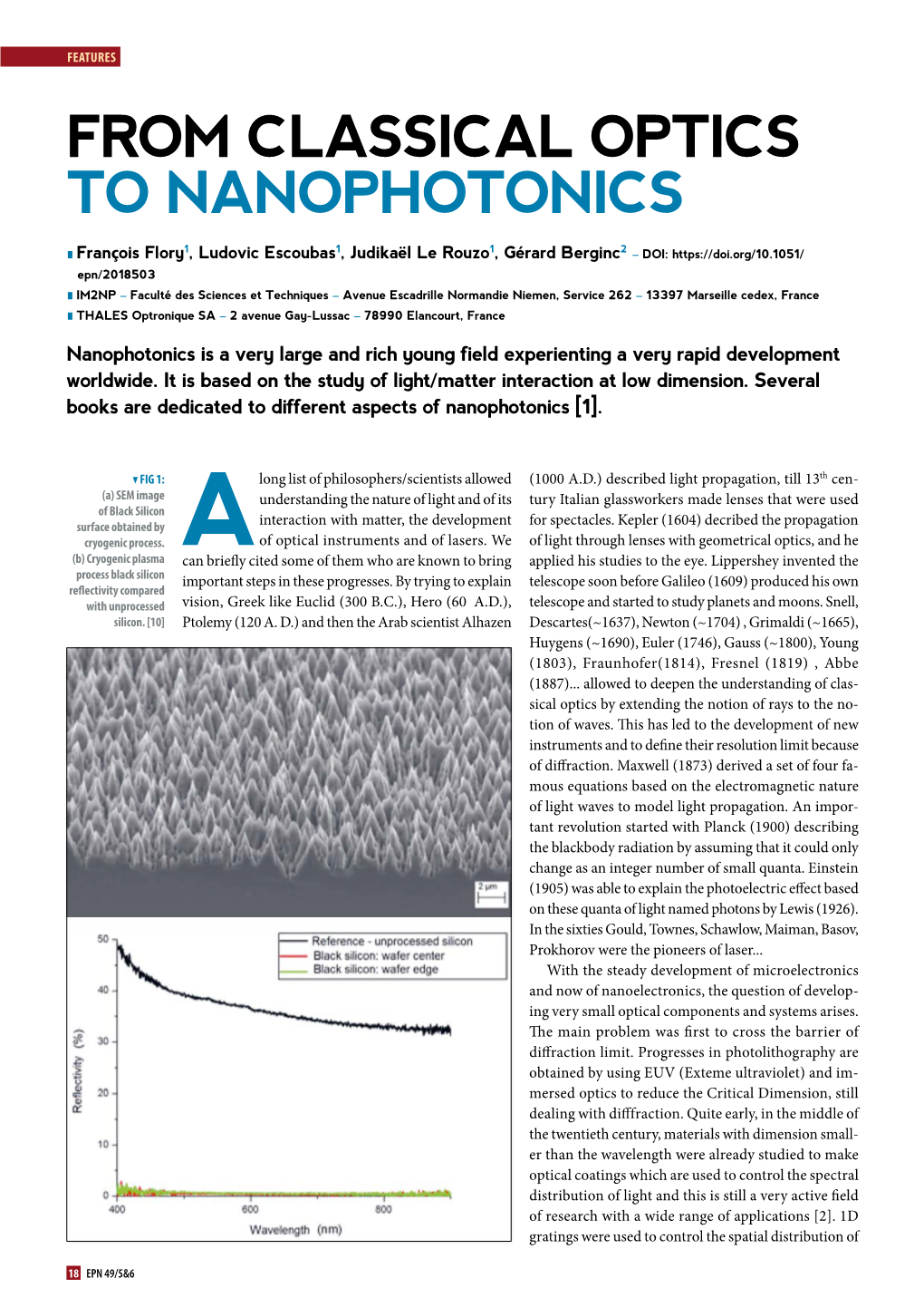 From Classical Optics to Nanophotonics