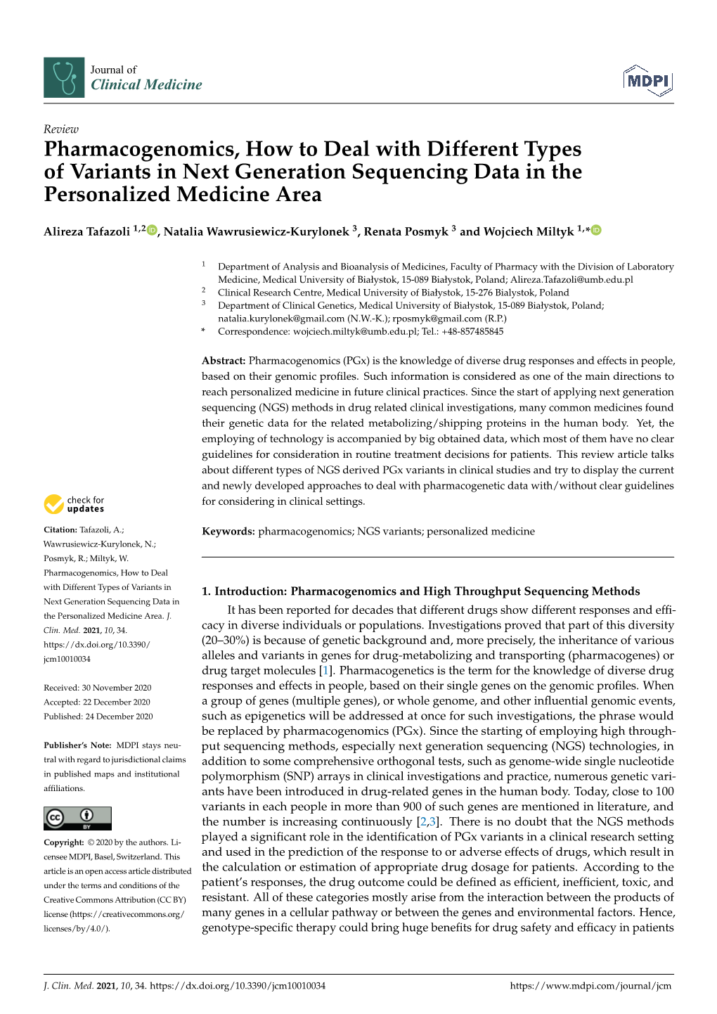 Pharmacogenomics, How to Deal with Different Types of Variants in Next Generation Sequencing Data in the Personalized Medicine Area