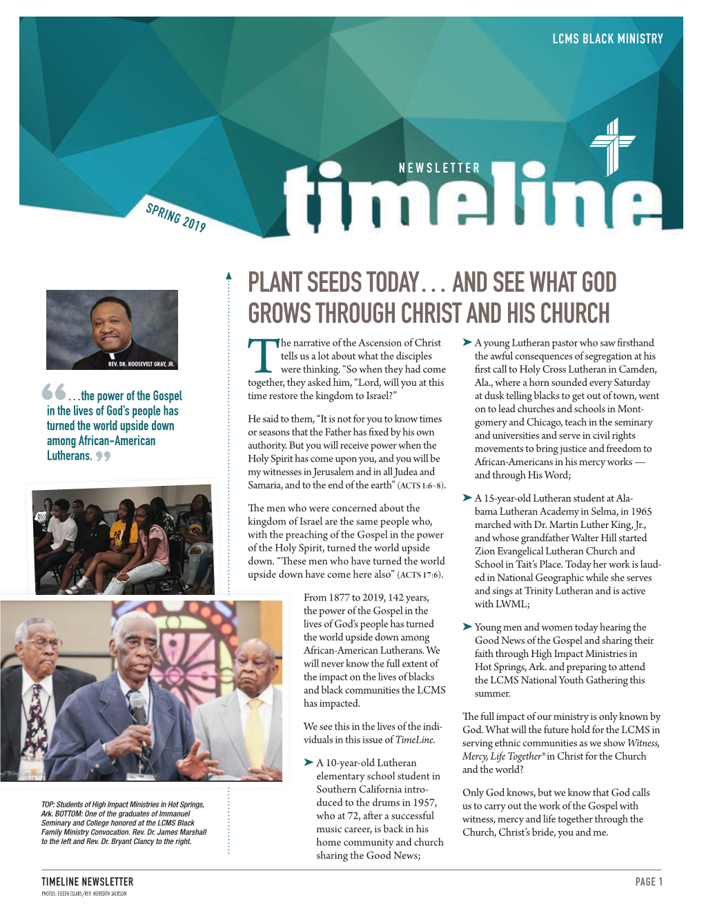 LCMS Black Ministry Spring 2019 Timeline Newsletter