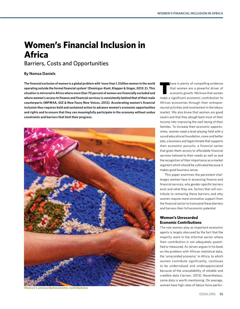Women's Financial Inclusion in Africa