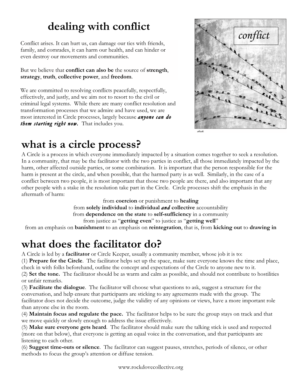 What Is a Circle Process? a Circle Is a Process in Which Everyone Immediately Impacted by a Situation Comes Together to Seek a Resolution