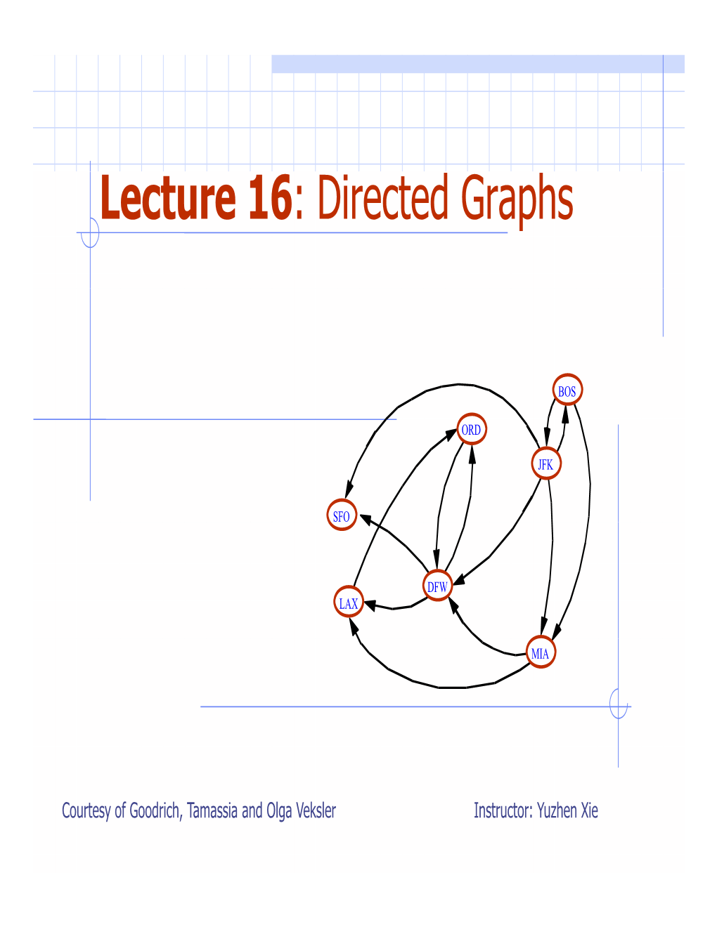 Lecture 16: Directed Graphs