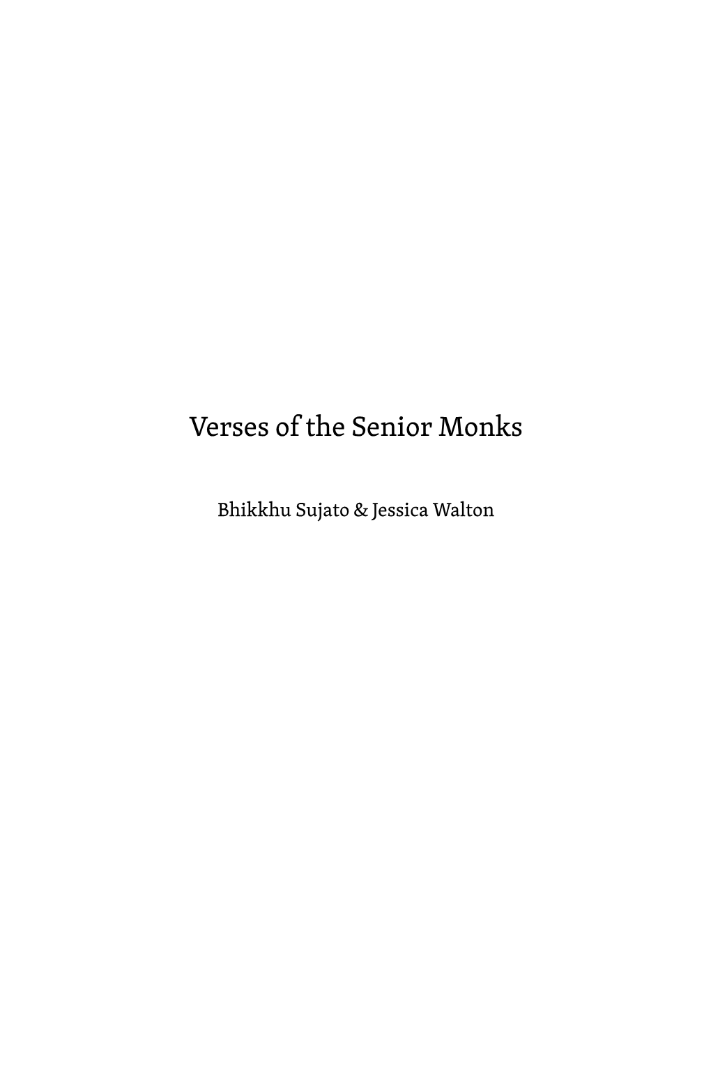 Verses of the Senior Monks