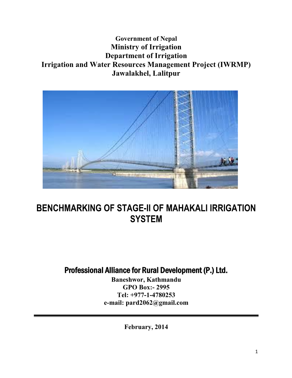 Benchmarking of Stage-Ii of Mahakali Irrigation System