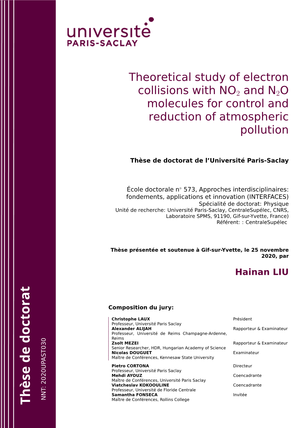 Theoretical Study of Electron Collisions with NO2 and N2O Molecules for Control and Reduction of Atmospheric Pollution