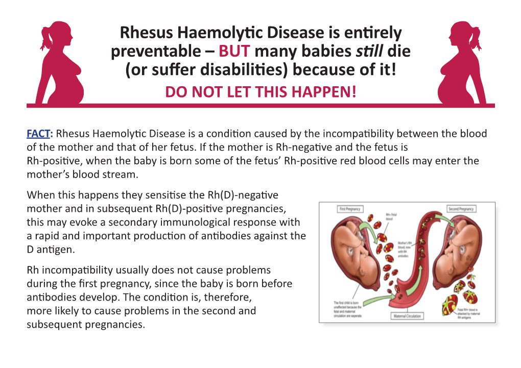 Rhesus Haemolytic Disease Is Entirely Preventable – but Many Babies Still Die (Or Suffer Disabilities) Because of It! DO NOT LET THIS HAPPEN!